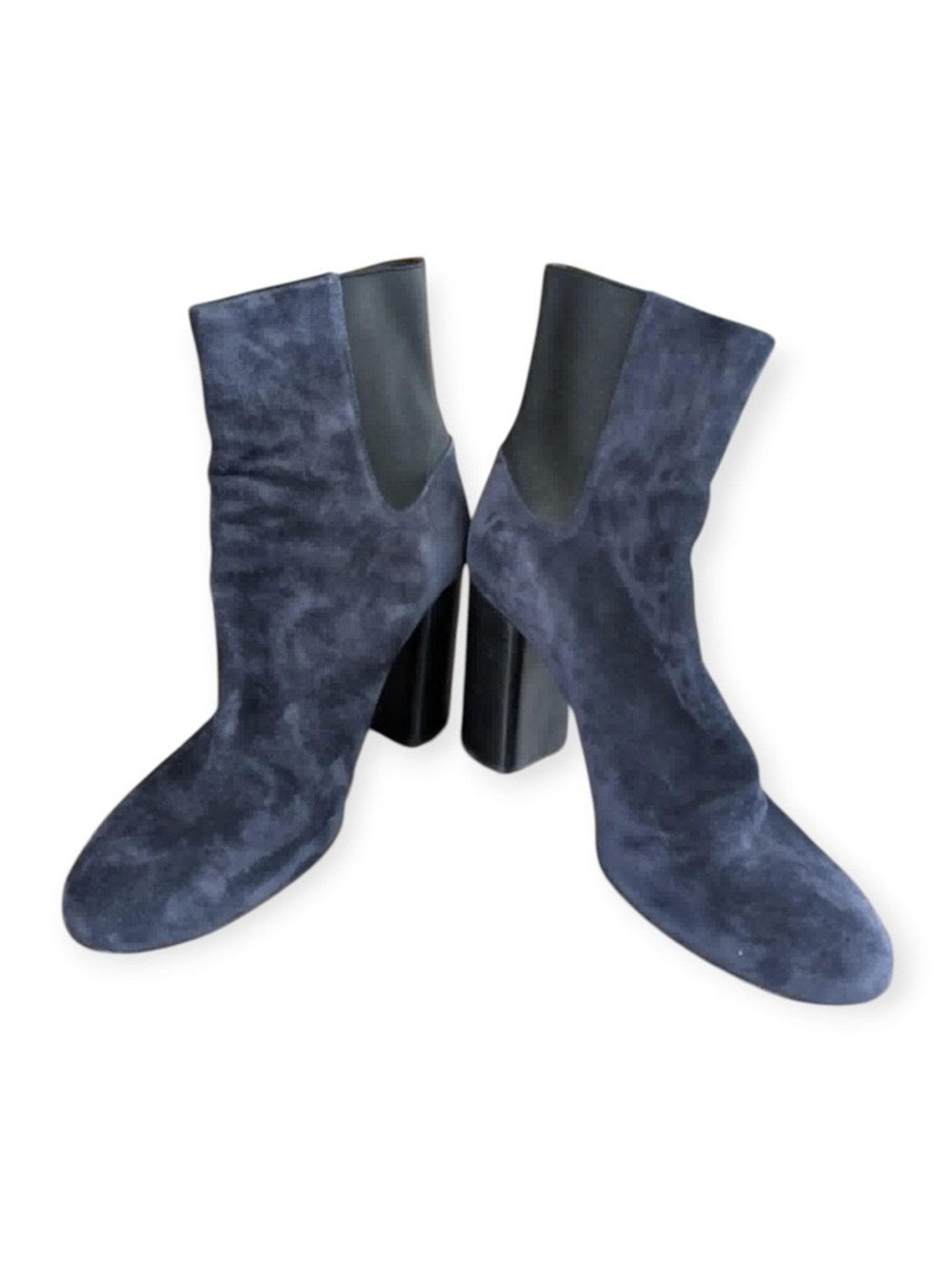 Rag & Bone Blue Suede Ankle Boots Block Heel Designer Size 41 US 10.5